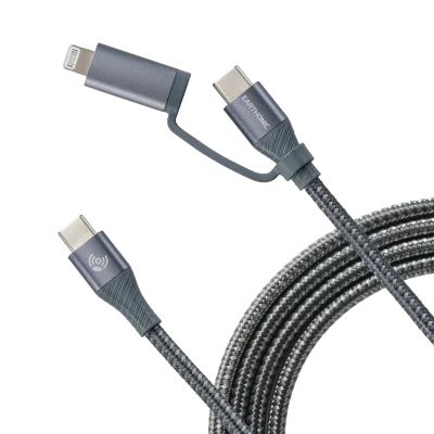 Earthonic SpeedMaster 2-in-1 USB-C Cable Apple Certified