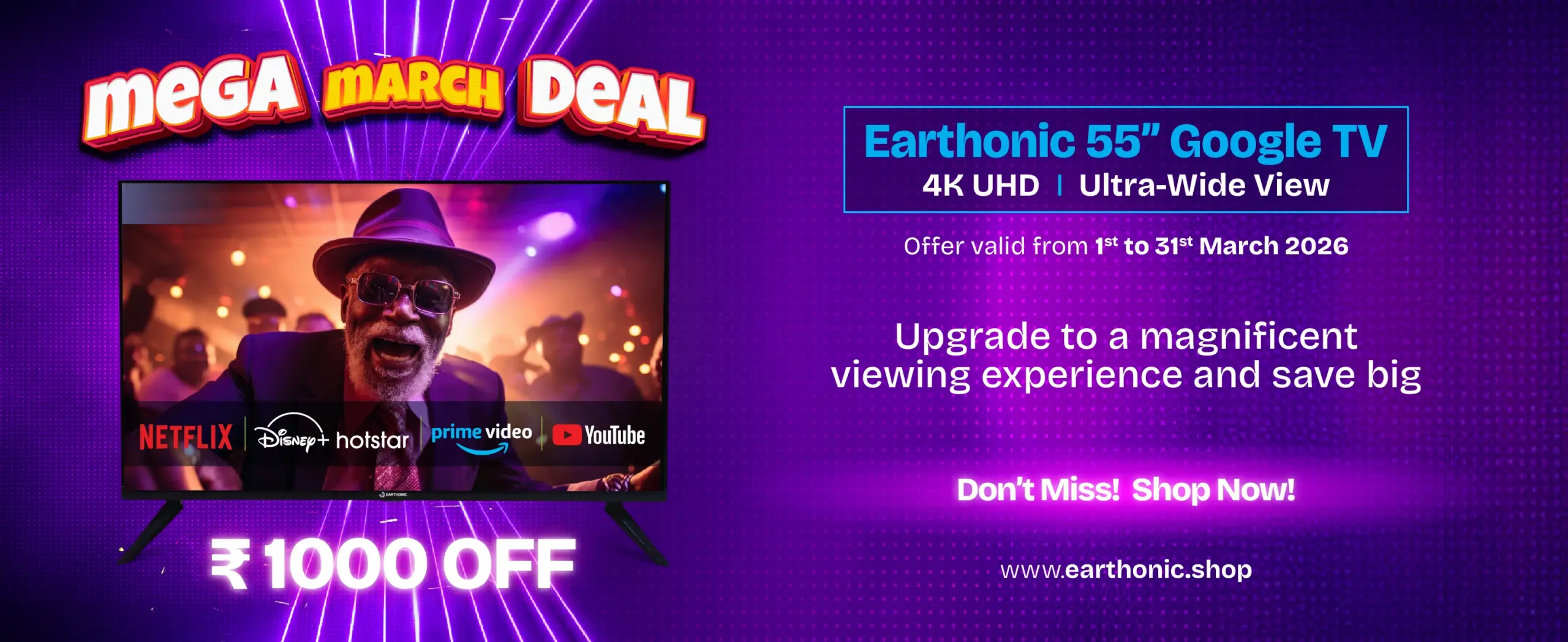 Earthonic Mega March Bonanza Web Banner